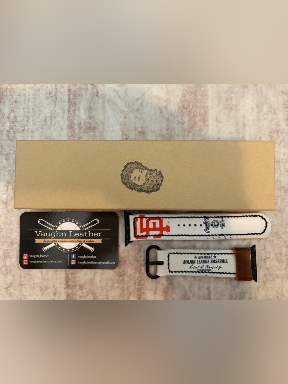 Handcrafted SF Giants baseball watch/apple watch strap